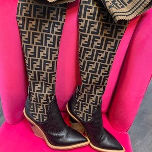 Authentic Fendi knee high boots… like new